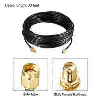 1.03 XCP Nayax VPOS Touch 33 Foot SMA Extension Cable With Male SMA Connector to SMA Female Connector.