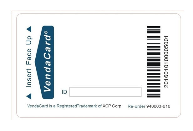 XCP Corp Programmed RFID VendaCard CR80 Mifare Debit Cashless Payment 13.56mhz Access Cards. Approved For ALL Nayax Vpos Touch & Amit Terminals - Guaranteed To Function! "Tap N' Go" Technology That Has Replaced Magnetic Stripe Cards.