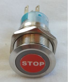 12V Momentary STOP Push Button