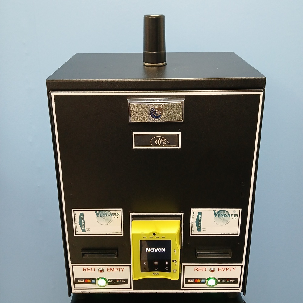 0.009B - Model 5002N Series Prepaid, Pre-valued Or Blank Dual Card & Ticket Dispenser Vending Machine. VendaCard Cashless Payment High Capacity Dual Card & Transit Ticket Dispenser Vending Machine. Prices Can Be Different For The Left And Right Dispenser