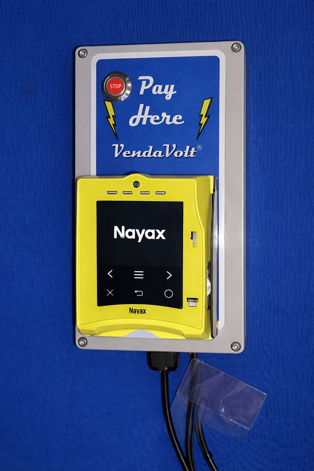 .062 - VendaVolt Nayax Vpos Touch Wireless 220~240 Volt Timer "Count Up" Vend Price Payment Kit. Includes Wall Mount Enclosure With Heavy Duty 50 Amp DPST 220~240V 50A Contactor Relay. Ideal For Timer Vending Of Any 220~240 Device.