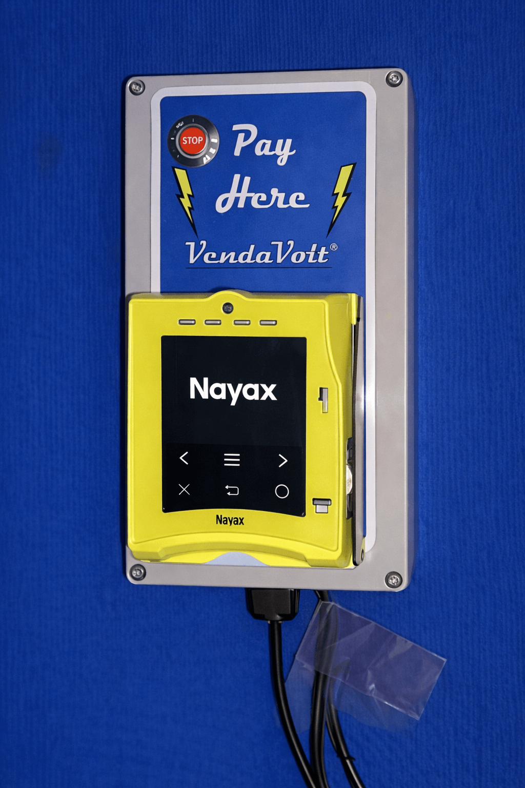.063 - VendaVolt Nayax Vpos Touch Wireless 110~120 Volt Timer "Count Up" Payment Station. Includes Wall Mount Enclosure With Heavy Duty 40 Amp DPST 110~120V Contactor Relay. Ideal for; Pickleball Lighting, Laundry Clothes Washer, Grain & Water, Etc.
